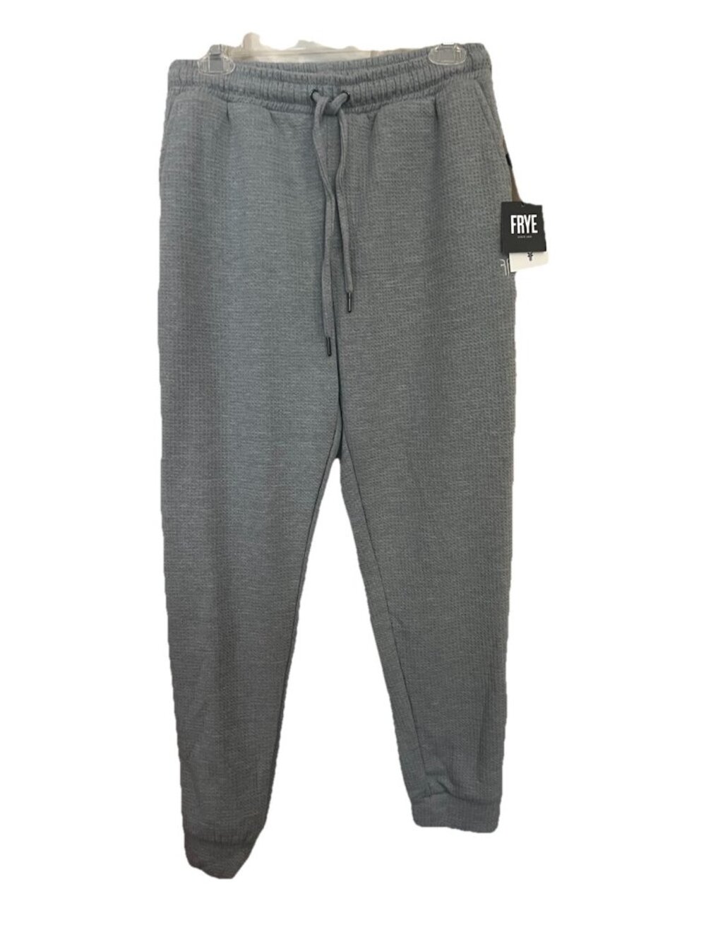 FRYE Grey Waffle Knit Joggers Thermal Lounge Sweatpants Small Cozy. T